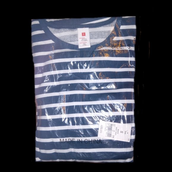 Women's Striped 100% Cotton Pajama Set – Navy & White Size Small 4/6 – NWT - Picture 1 of 4